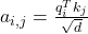 a_{i,j}=\frac{q_i^Tk_j}{\sqrt{d}}